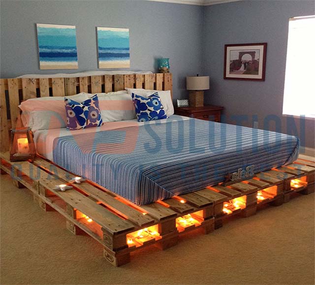 pallet gỗ thông làm giường