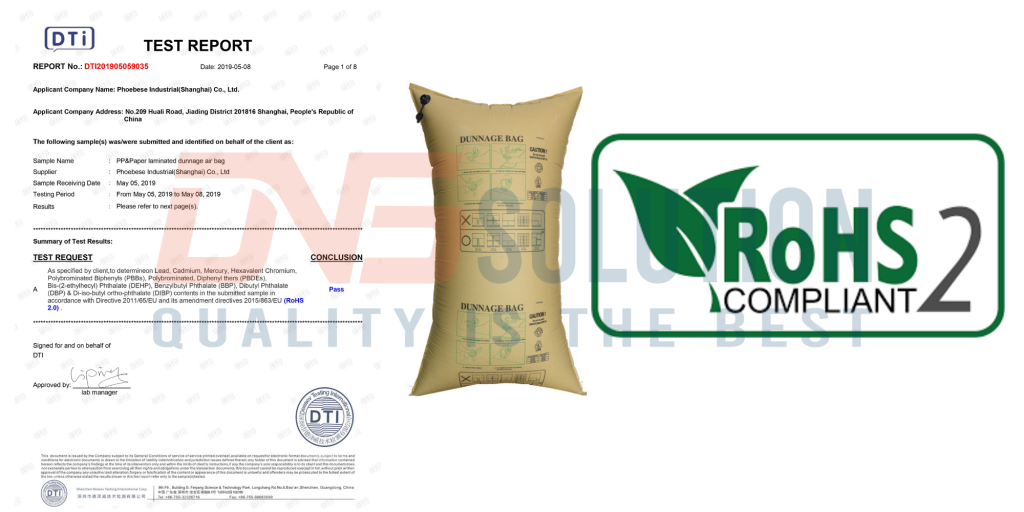rohs 2 certification of Phoebese dunnage bag